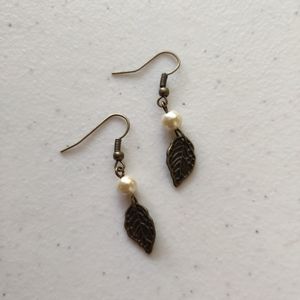 3 for $10 - Pearl leaf dangles